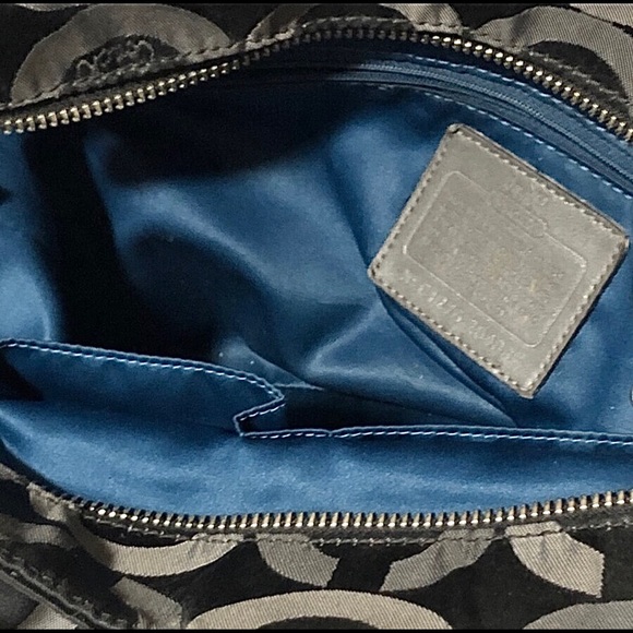 COACH Signature Black & Grey Handbag - Picture 7 of 8